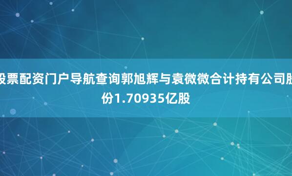 股票配资门户导航查询郭旭辉与袁微微合计持有公司股份1.70935亿股